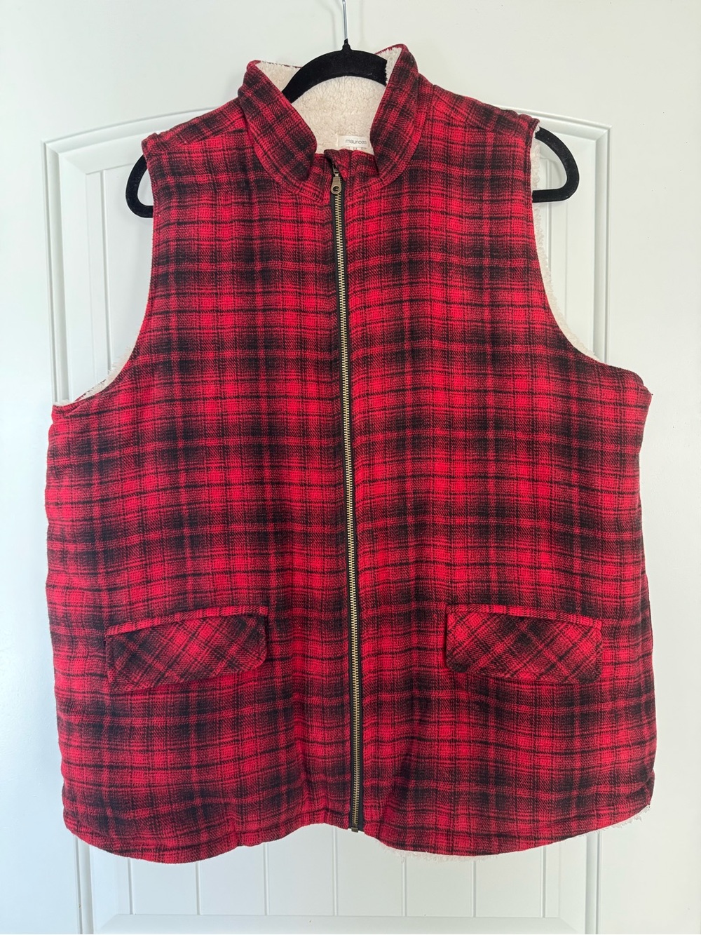 Maurices Buffalo Plaid Sherpa Lined Vest Women’s Size XXL